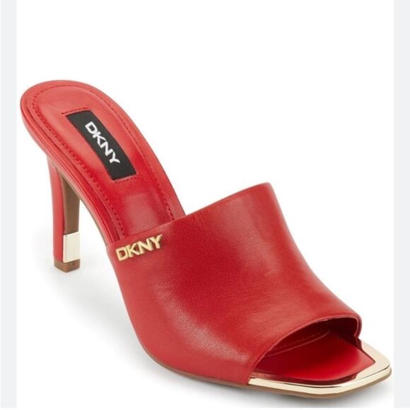 DKNY stunning red and gold Bronx mule size 8 - Picture 1 of 14